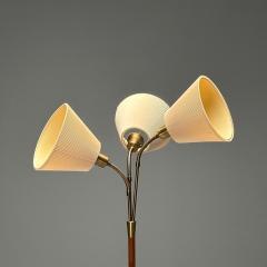 Nybro Armaturfabrik Swedish Mid Century Modern Floor Lamp Teak Brass 1950s - 3647566