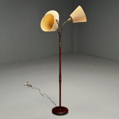 Nybro Armaturfabrik Swedish Mid Century Modern Floor Lamp Teak Brass 1950s - 3647570
