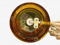 Nybro Armaturfabrik Table Lamps Amber Glass Brass Sweden 1970s - 4479581