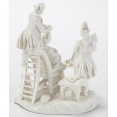 Nymphenburg Porcelain Manufactory Antique Nymphenburg Blanc De Chine Porcelain Figural Group the Hairdresser - 1745085