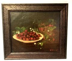O C of strawberries in a basket and in a white ironstone dish - 3562952