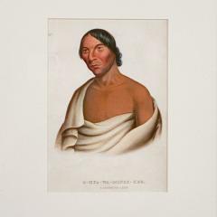 O Hya Wa Mince Kee A Chippewa Chief McKenney Hall Engraving 19th Century - 2918974