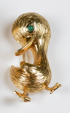 O J Perrin OJ Perrin Pair of 18 Karat Gold Duck Brooches - 964113