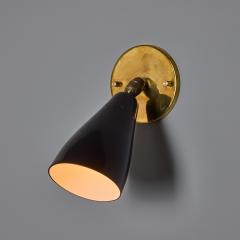 O Luce 1950s Giuseppe Ostuni Model 101 Black Articulating Sconce for O Luce - 4056082