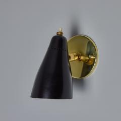 O Luce Pair of 1950s Giuseppe Ostuni Model 101 Black Articulating Sconces for O Luce - 4104976