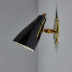 O Luce Pair of 1950s Giuseppe Ostuni Model 101 Black Articulating Sconces for O Luce - 4104982