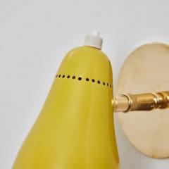 O Luce Pair of 1960s Giuseppe Ostuni Model 101 Yellow Articulating Sconces for O Luce - 2563170