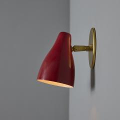 O Luce Pair of 1960s Giuseppe Ostuni Red and Brass Articulating Sconces for O Luce - 3829022