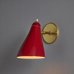 O Luce Pair of Large 1960s Giuseppe Ostuni 101 Red Articulating Sconces for O Luce - 3829521