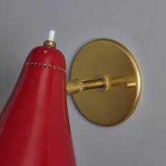 O Luce Pair of Large 1960s Giuseppe Ostuni 101 Red Articulating Sconces for O Luce - 3829527