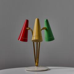 O Luce Rare 1950s Angelo Ostuni Multicolored 3 Shade Table Lamp for O Luce - 4105169