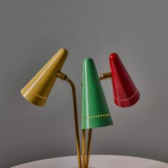 O Luce Rare 1950s Angelo Ostuni Multicolored 3 Shade Table Lamp for O Luce - 4105173
