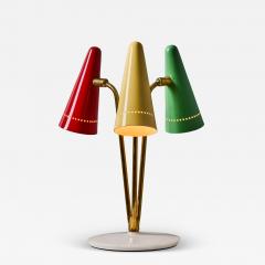 O Luce Rare 1950s Angelo Ostuni Multicolored 3 Shade Table Lamp for O Luce - 4105787