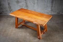 OAK PLANK TOP TABLE WITH FREE EDGE TOP - 2875843