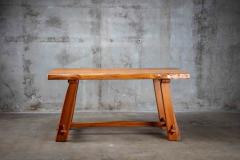 OAK PLANK TOP TABLE WITH FREE EDGE TOP - 2875900