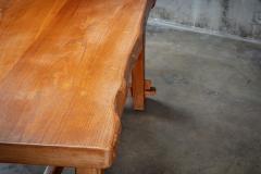 OAK PLANK TOP TABLE WITH FREE EDGE TOP - 2875906