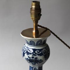 OCTAGONAL DUTCH DELFT BLUE AND WHITE WAISTED BOTTLE VASES CONVERTED TO LAMPS - 4096727