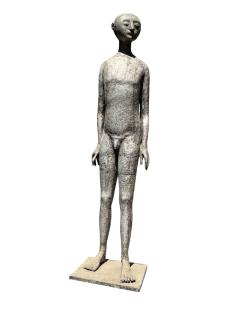 OLBRAM ZOUBEK MODERNIST LIFESIZE NUDE SPACE MAN LIKE METAL SCULPTURE BY OLBRAM ZOUBEK - 4636737