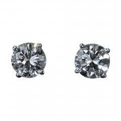 ONE PAIR OF ROUND DIAMOND EAR STUDS 1 85 CARAT - 2294857