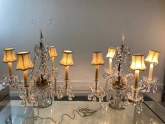 ORNATE PAIR OF FOUR ARM CRYSTAL CANDELABRA TABLE LAMPS - 2107872