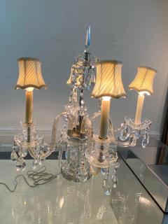 ORNATE PAIR OF FOUR ARM CRYSTAL CANDELABRA TABLE LAMPS - 2107873