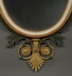 OVAL GILT WOOD AND PAINTED MIRROR OF LARGE SCALE WITH CARVED BULRUSHES - 4217711