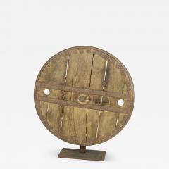 Oak And Iron Wheel Circa 1700 On Later Iron Stand - 1366581