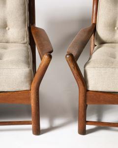 Oak Armchairs France c 1950 - 4207148