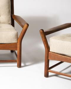 Oak Armchairs France c 1950 - 4207150