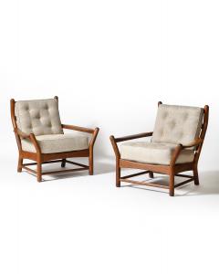 Oak Armchairs France c 1950 - 4207153
