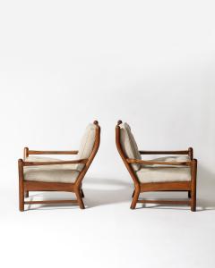 Oak Armchairs France c 1950 - 4207155