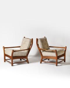 Oak Armchairs France c 1950 - 4207156