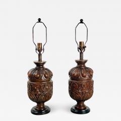 Oak Balustrade Lamps 19th Century England - 2700632