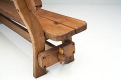Oak Bench with Mortise and Tenon Joinery Europe ca 1950s - 2331119