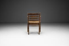 Oak Bobbin Armchair with Wicker Seat The Netherlands 1930s - 4148740
