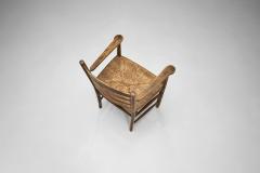 Oak Bobbin Armchair with Wicker Seat The Netherlands 1930s - 4148741