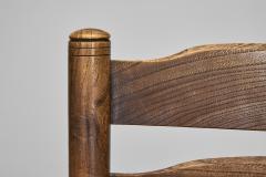 Oak Bobbin Armchair with Wicker Seat The Netherlands 1930s - 4148743