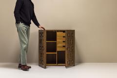 Oak Cabinet in Spanish Brutalist Style 1970s - 3497292