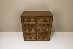 Oak Cabinet in Spanish Brutalist Style 1970s - 3497297