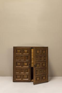 Oak Cabinet in Spanish Brutalist Style 1970s - 3497298