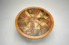 Oak Coffee Table with Glazed Stoneware Tiles by S ren Jean Larsen Denmark 1980s - 4293449