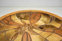 Oak Coffee Table with Glazed Stoneware Tiles by S ren Jean Larsen Denmark 1980s - 4293450
