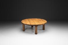 Oak Coffee Table with Round Legs Europe 1960s - 4647338