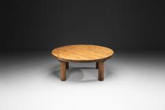 Oak Coffee Table with Round Legs Europe 1960s - 4647379