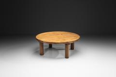 Oak Coffee Table with Round Legs Europe 1960s - 4647380