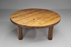 Oak Coffee Table with Round Legs Europe 1960s - 4689693