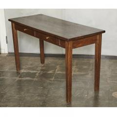 Oak Console Table Desk with Two Drawers - 3612139