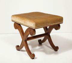 Oak Curule Stool Ottoman France c 1940 - 3608658