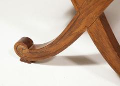 Oak Curule Stool Ottoman France c 1940 - 3608663