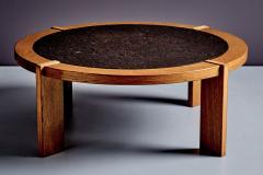 Oak Frame Coffee Table with Slate Inset - 4467394